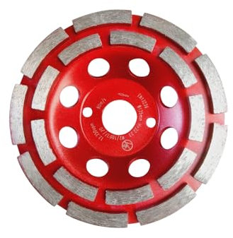 SHARKS - Diamant-Schleiftopf 125 x 22,23 mm Diamanttopfschleifer Schleifscheibe Topfschleifer Beton Naturstein Estrich Mauerwerk Universal doppelreihig für Winkelschleifer