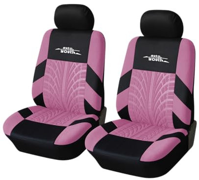 AUTOYOUTH Autositzbezüge für Vordersitze, atmungsaktiv und waschbar, Schalensitzbezüge für Autos, LKW, Geländewagen, Vans, Airbag-kompatible Automobil-Innenbezüge, Rosa