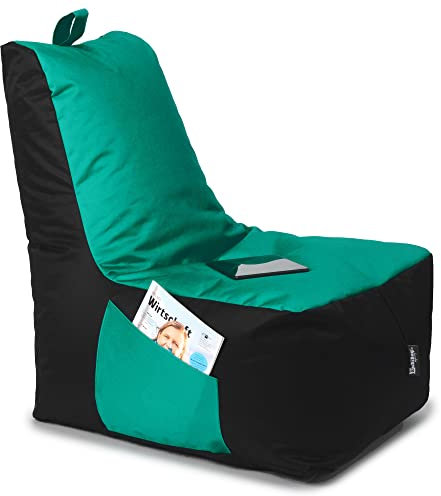 BuBiBag Sitzsack für Kinder und Erwachsene, Gaming Sitzsäcke mit Füllung für das Kinderzimmer, Zockersessel für groß und klein | XXL ChillBag, Türkis