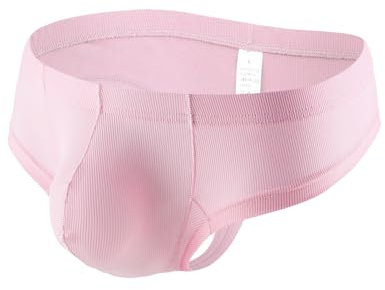 Faringoto Herren-Unterhose aus Eisseide, T-Hose, einfarbig, atmungsaktiv, G-String-Hose, rose, XL