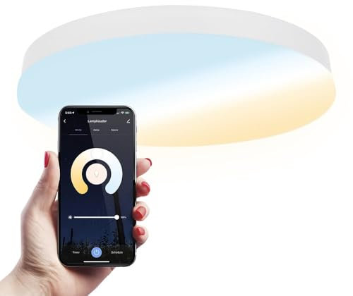 HOFTRONIC - Lumi - Smart Home Deckenleuchte Ã˜30 cm - IP54 Badezimmer, außen und innen - WiFi + Bluetooth - White Ambience 2700K-6500K - Google Home, Alexa und Siri