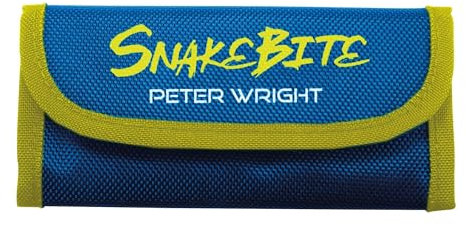 RED DRAGON Peter Wright Snakebite Trifold Dart Brieftaschel - Blau und Gelb