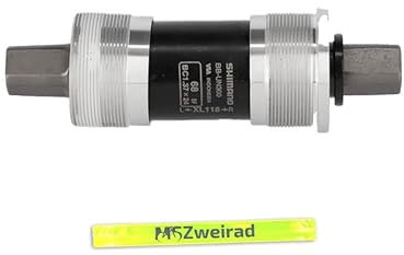 MSZweirad Shimano Fahrrad Innenlager BB-UN300 Vierkant BSA 68/73mm Verschiedene Achslängen inklusive Reflexband (68, 118mm)