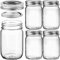 MEETOZ Glass Regular Mouth Mason Jars, 17 oz Clear Glass Jars with Silver Metal Lids for Sealing, Canning Jars for Food Storage(4 PACK)
