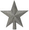 Kaemingk Christbaumspitze Kunststoff 19cm Stern mit Glitzer Weihnachtsbaumspitze Marmorgrau marmor grau - Silbergrau - Silber
