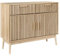 AltoBuy PAJAN - Buffet 2 Portes Effet Bois avec Tasseaux