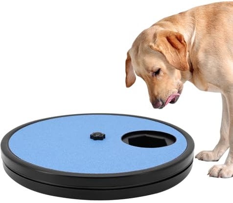 Beowanzk Dog Nail File Board (Built-in 6 Compartments for Dog Food), Dog Scratch Board for Nails (Blue)