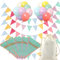 TUZHE 5 STK Wimpelkette Outdoor, Matschküche Zubehör Girlande Kinderzimmer Geburtstag Girlanden 60pcs Wimpelkette Stoff mit 20 Ballons + 1 Jutesäckchen