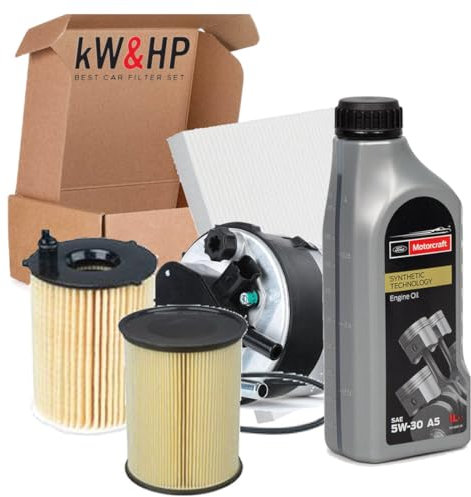 KIT TAGLIANDO 4 FILTRI COMPATIBILE CON FOCUS II 1.6 TDCI DAL 2005 AL 2012 + 4LT OLIO MOTORE ORIGINALE 5W-30