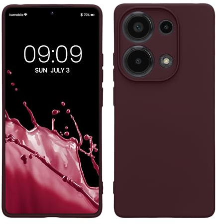 kwmobile Slim Case kompatibel mit Xiaomi Redmi Note 13 Pro 4G Hülle - Handyhülle aus Silikon in Bordeaux Violett