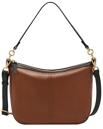 Fossil Damen Jolie Leder Crossbody Geldbörse Handtasche für Frauen, Braun/schwarzer Rand (Modell: Zb11093199)