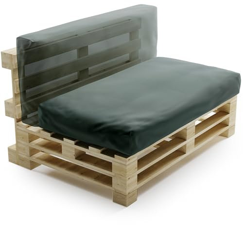 bananair - Palettenkissen Outdoor Wasserdicht & Abnehmbar - Schaumstoffpolsterung, Bequem - Polster Ideal für Europaletten, Palettenmöbel, Gartenmöbel (Sitz- oder Rückenkissen, 120x60 cm, Dunkelgrau)