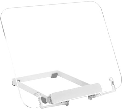 MSDADA Acryl Buchständer zum Lesen, Kochbuchhalter Klappbar & Tragbar Leicht für Büro Küche Schulbuch Rezept Zeitschrift Tablet Laptop