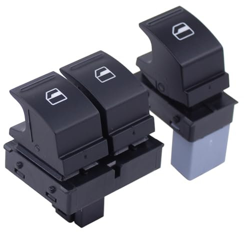 Fensterheber Schalter elektrischer Fensterschalter Druckknopf Steuerschalter Fenster Taster schwarz vorne links und rechts für Amarok Pa-ssat B6 3C Golf 5 Golf Plus Golf 6 Je-tta Caddy 2K Eos Altea XL