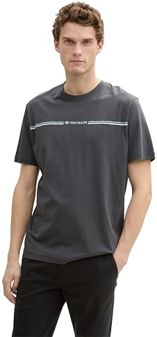 Tom Tailor Herren 1037803 T-Shirt mit Print, 10307 - Dark Shadow, 3XL