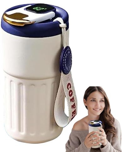 Lumiscent Mug Café À Emporter Isotherme - Tasse À Café Isolée | Tasse De Voyage 450 Ml | Bouteille D'eau À Température | Tasse À Café Thermique Intelligente Avec Affichage De La Température LED