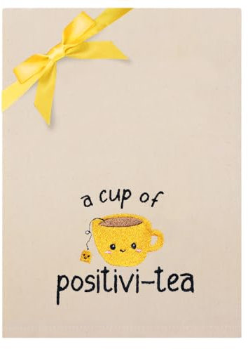TeddyT's Natural Cup of Positivi-tea Yellow Mug Tea Towel