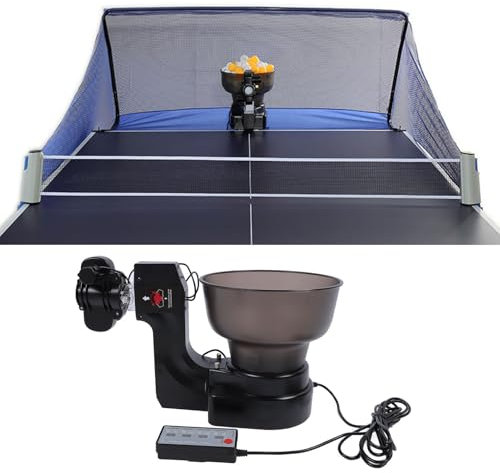 Dpofirs Tischtennisroboter, Pin Pong Robotermaschine, Verschiedene Spinbälle, Automatische Ballwerfermaschine, für das Tischtennis-Übungstraining (EU-Stecker 100-240 V)