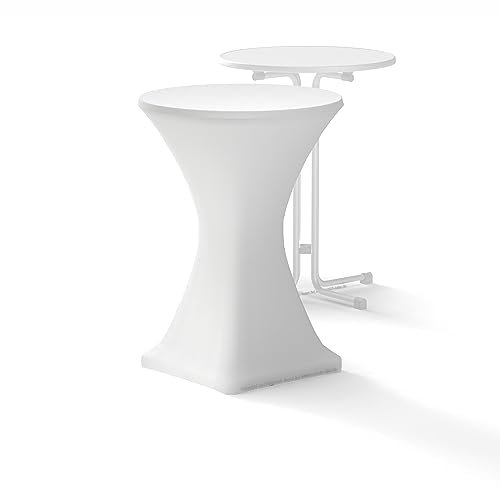 Stehtischhusse Premium, weiß, 80cm,Hotel Qualität, Made by Munich-Sales