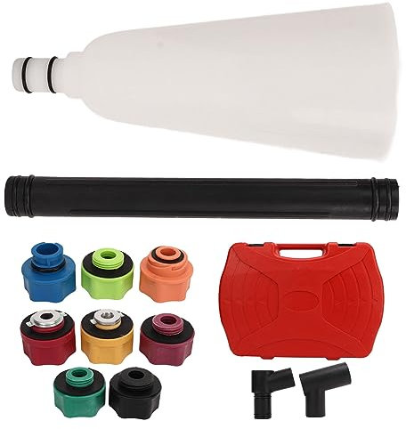 KLLJRFW Oil Funnel Set for Engine Oil Change Oil Funnel Filling Kit Offset Extension Tube Color Coded Adapters Spill High Efficiency for Automotive Use