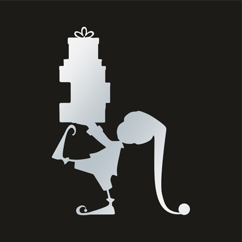 Petit elfe Stickers Noel Pour fenêtres et murs, Autocollant fenêtre pour Noel en vinyle adhésive, Décoration intérieur et extérieur elfe