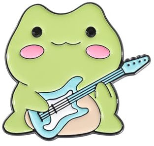 ZAYIUKI Niedliche Emaille-Anstecker mit Fröschen-Band, einzigartige Tier-Musiker-Broschen, Revers-Abzeichen für Kinder und Freunde, Schmuck-Geschenk