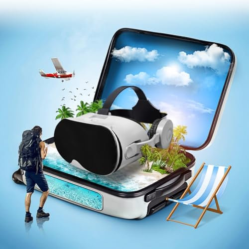 Casque de réalité virtuelle Whychstore avec contrôleur pour enfants et adultes pour jouer à des jeux 3D, compatible smartphone, blanc + noir