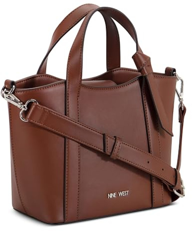 Nine West Damen Ruthie Mini Trap Tote Xbody Deisgner, Handtasche, Umhängetasche, Handy, Mahagony
