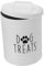 Amosfun Vintage Dog Treat Tin: Dog Food Storage Jar with Airtight Lid, 1.8L Pet Food Storage Container for Home, White (12x12x16cm)