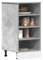 WIFESE Unterschrank Küchenunterschrank Küche Organizer Geräumiger Küchenschrank mit Viel Stauraum Aufbewahrungsschrank Betongrau 40x44,5x81,5 cm Holzwerkstoff