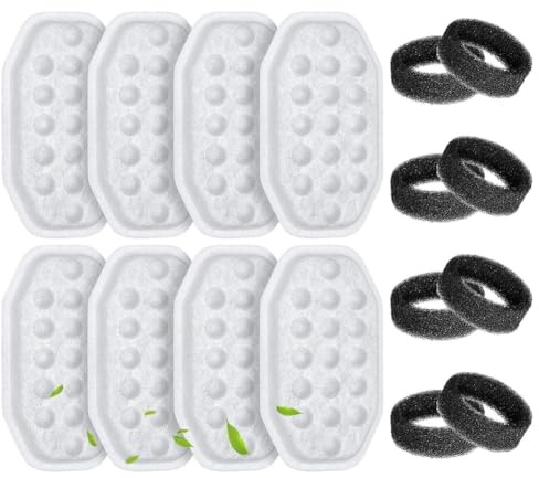 Gvvsjgdbis 8 Set Cat Water Fountain Filters Replacement & Pre-Filter Sponges for 108oz/3.2 Stainless Steel Pet Water Fountain