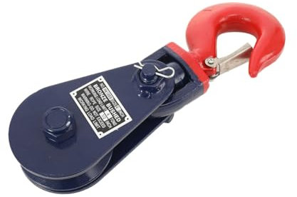 TABODD 4 Ton Snatch Block with Swivel Hook, 4.5in Single Sheave Snatch Block with Swivel Hook and Latch for 1/2in Wire Rope, Loading Pulling Lifting Block
