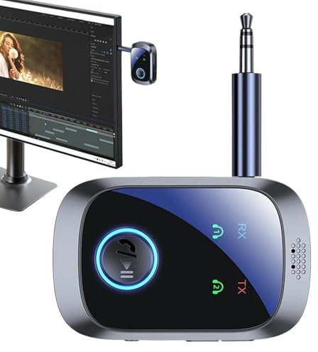 Wireless Transmitter Receiver,Wireless Transmitter for TV - Double Stream Multipoint 2 in 1 Hifi Lcd Screen for Music Game Consoles Tvs Speakers Cell Phones Pc Car Home Gym