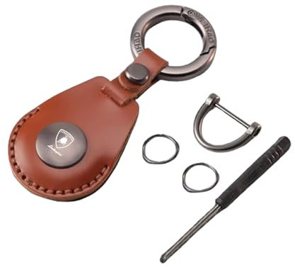 Porte Clef Voiture pour Lamborghini Aventador SVJ 2019+, Porte-clés, Porte Clé Personnalisé, Porte-clés en Cuir, Accessoire Voiture,Brown