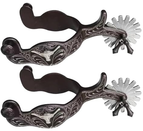 Cowboy-Stiefelsporen – Reitsportzubehör Aus Metall, Klassische Western Sporen Für Stiefel | Robuste Sporen Für Pferdereiten Reiter Rancharbeit Reitsporttraining Outdoor Wettkämpfe Modeaccessoires Für
