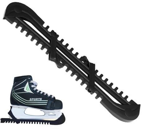 Zengjunwei 1 Par de Protectores de Patines Protectores de Patinaje sobre Hielo, Protector de Patines de Hielo con Primavera, Ajustables para Hockey o Patinaje Artístico (Negro)