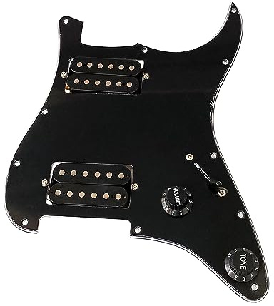 11 Loch Loaded Prewired Guitar Pickguard Guard Plate with HH Pickups for Guitar Strings Parts and Installation Tool Set Guitar Pickups Set Prewired Pick Guard Single Coil Pickup Ssh Pickups Alnico