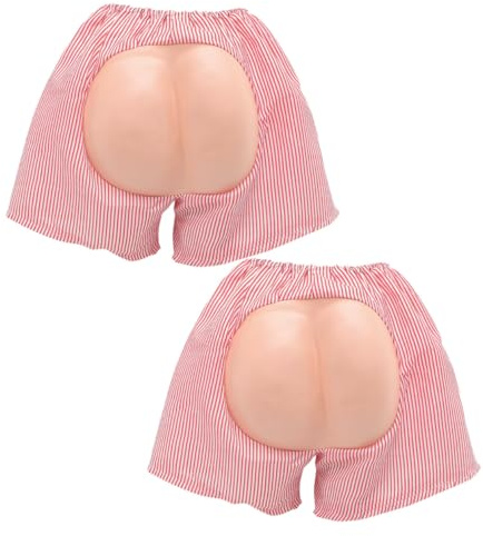 Homoyoyo 2 Stück Witzige Fake Po Shorts aus Robustem Material für Herren Trick Shorts mit Offenem Hintern für Hochzeiten Junggesellenabschiede und Kostümpartys