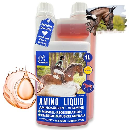 Amino Liquid I Acides aminés Vitamine B complexe I Complément alimentaire Vitamine B12 I Zinc cheval I Renforcement musculaire cheval Renforcement musculaire I Régénération Muscles pour chevaux 1L