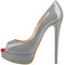 Soireelady Damen Übergröße Open Toe Stiletto Pumps mit Plateau für Party Hochzeit,Grau EU40