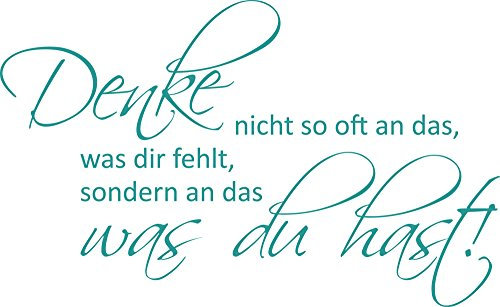GRAZDesign Wandtattoo Sprüche Motivation für Betrieb, Büro, Wohnzimmer, Sport Wandaufkleber - 65x40cm / 054 türkis