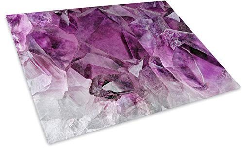 Purple Grey White Glass Chopping Board Kitchen Worktop Saver Protector