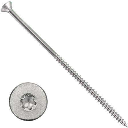 HKB ® 500 Stück Spanplattenschrauben, 5x120mm, Torx, TX25, Senkkopf, Stahl, silber verzinkt, 1A Qualität, Artikel-Nr. 670027