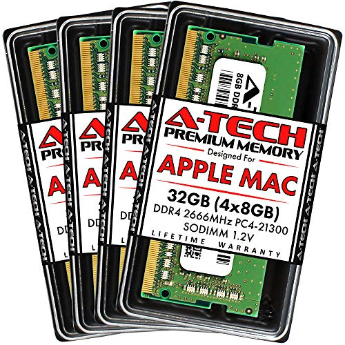 A-Tech 32GB Kit (4x8GB) RAM for Apple iMac 2019 & 2020 27 inch Retina 5K | DDR4 2666 MHz SODIMM PC4-21300 / PC4-21333 260-Pin SO-DIMM Memory Upgrade