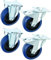 1 Satz 125 mm BLUE WHEELS Lenkrollen mit Bremse/Feststellbremse + Bockrollen Transportrollen Schwerlastrollen 165 kg/Rad Blau - INDUSTRIEQALITÄT ECO (1 Satz Brems/Bock)