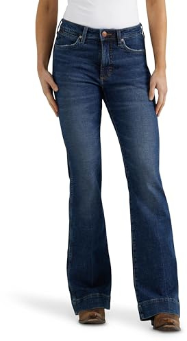 Wrangler Damer retro högmidja byxor gröna jeans, Sara,