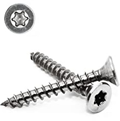 100 Stück Spanplattenschrauben 3,5x40 mm - A2 Edelstahl - Torx - TX10 - Senkkopf - Vollgewinde - Holzschrauben - Schrauben (100, 3,5x40 mm)