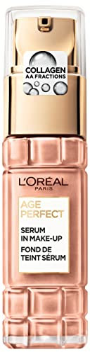 L'Oréal Paris Serum in Make up für reife Haut, Flüssige Foundation mit LSF 24, Für einen strahlenden Teint, Age Perfect, Nr. 250 Warm Beige, 30ml