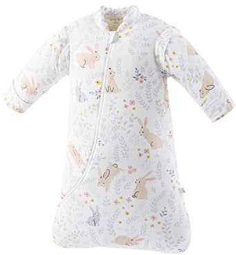 Baby Schlafsack Winterschlafsack 2.5Tog, Warm Gefüttert Baumwolle mit abnehmbaren Ärmeln für Säugling Kleinkinder, Ganzjahres Langarm Baby Schlafanzug für Neugeborene (Wunderland,Medium)