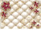 Fototapete 3D Blumen Luxus Diamanten Abstrakt rot beige Lederoptik Fototapeten Schlafzimmer Wohnzimmer Wandtapete Vlies Tapete UV-Beständig Montagefertig (V8 (368x254 cm) 4 Bahnen, 12060)